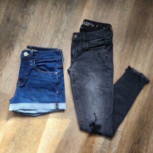 👖JEAN BUNDLE!👖American Eagle Skinny Jeans-Express Mid-Rise Cuffed Shorts-2